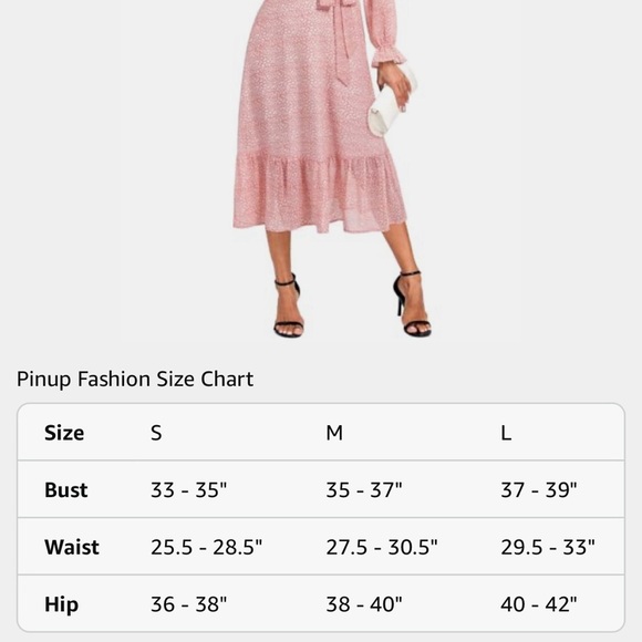 Pink Midi Wrap Dress with Bishop Sleeves NWOT - Picture 7 of 8